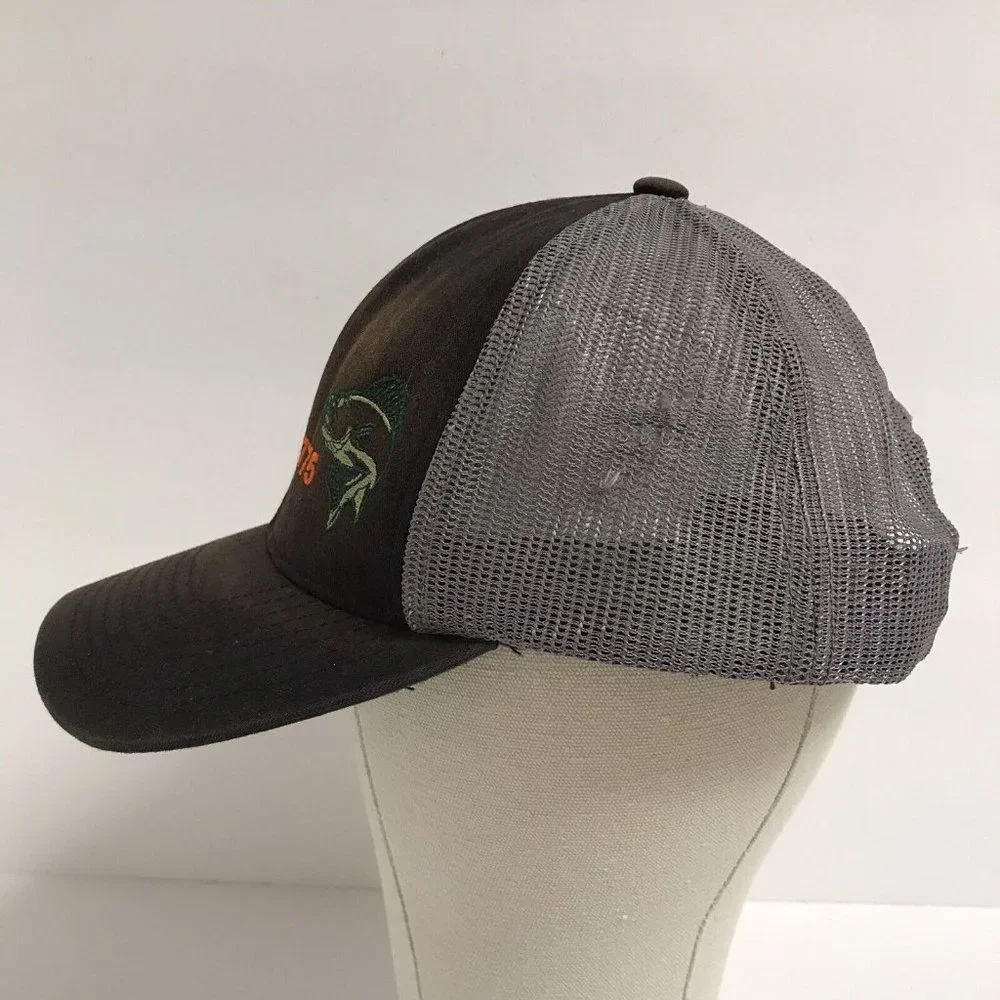 775 Fish Brown w/ Gray Mesh Snapback Distressed Hat